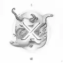 Letter E Initial with loops  tattoo design idea