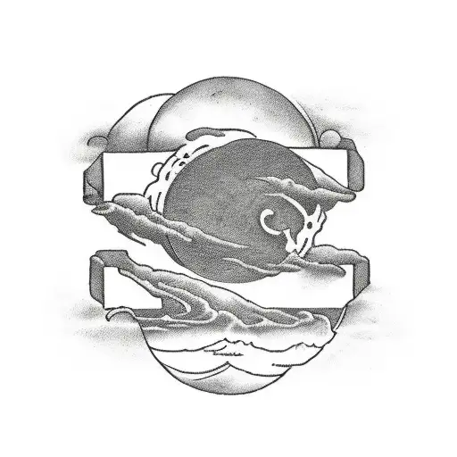 sisyphus spelled out in green tattoo design idea