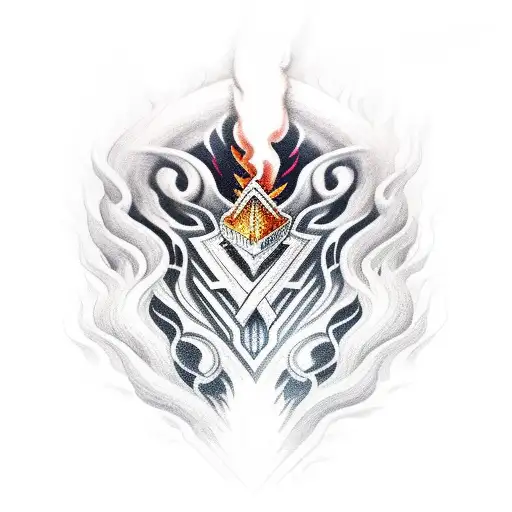 jikdo sword made of fire tattoo design idea