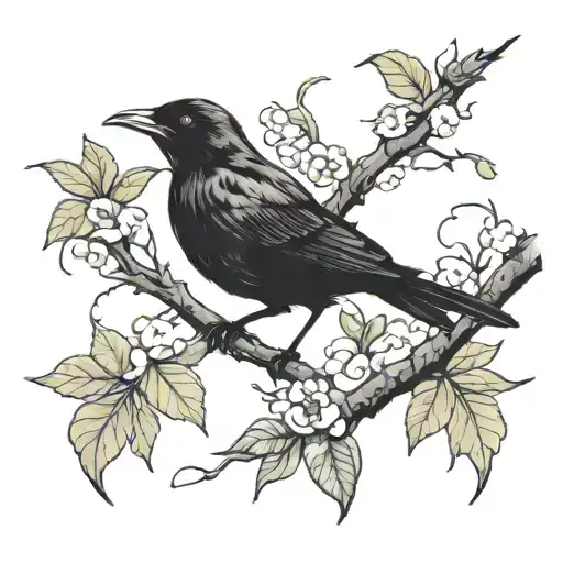 blackbird silouet tattoo design idea