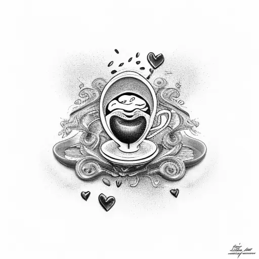 The embrace of love and diversity in a coffee-inspired design tattoo design idea