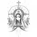 anime blessed virgin  tattoo design idea
