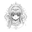 anime blessed virgin  tattoo design idea