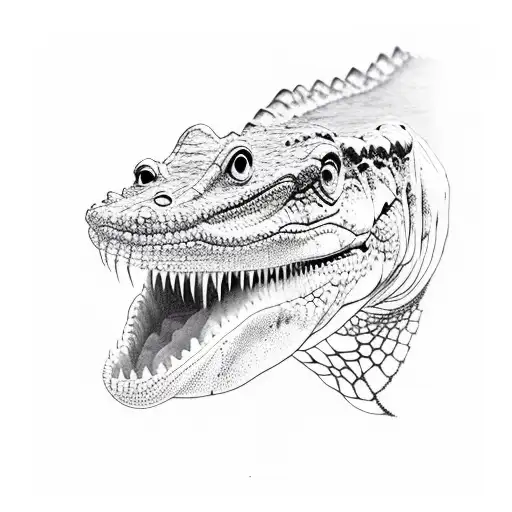 Crocodile tattoo design idea
