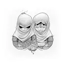 Sibling bond tattoo design idea