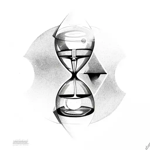 hourglass with numbers "1234" around it tattoo design idea