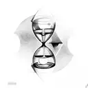 hourglass with numbers "1234" around it tattoo design idea