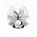 hourglass with numbers "1234" around it tattoo design idea