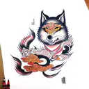kumiho girl nine tales tattoo design idea