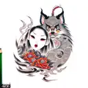 kumiho girl nine tales tattoo design idea