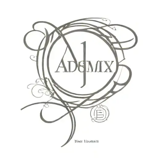 Last Name "Adamczyk" in classic font and the years 2004, 2005, and 2017 subtly integrated as Roman numerals  tattoo design idea