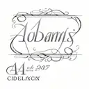 Last Name "Adamczyk" in classic font and the years 2004, 2005, and 2017 subtly integrated as Roman numerals  tattoo design idea