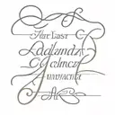 Last Name "Adamczyk" in classic font and the years 2004, 2005, and 2017 subtly integrated as Roman numerals  tattoo design idea