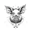 Pig on a weight scale  tattoo design idea