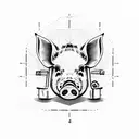 Pig on a weight scale  tattoo design idea