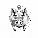 Pig on a weight scale  tattoo design idea