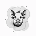 Pig weighing in scale  tattoo design idea