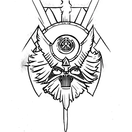 Imperial aquila in the style of Warhammer 40,000, small size tattoo design idea