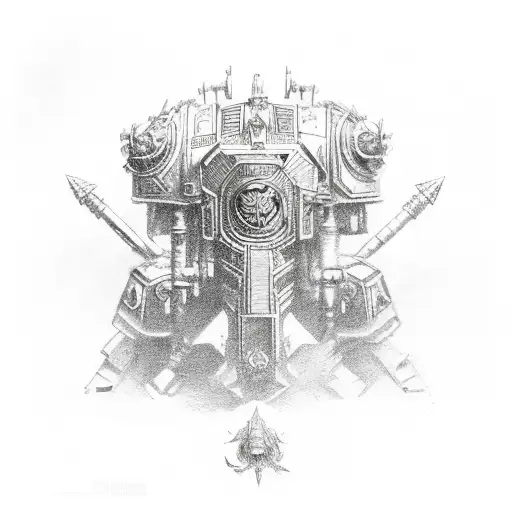 Imperial aquila in the style of Warhammer 40,000, small size tattoo design idea