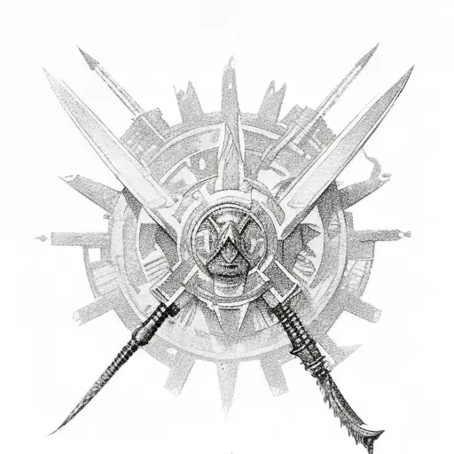 Imperial aquila Warhammer 40,000, small size tattoo design idea