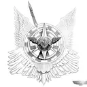 Imperial aquila in the style of Warhammer 40,000, small size tattoo design idea