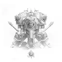 Imperial aquila in the style of Warhammer 40,000, small size tattoo design idea