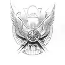 Imperial aquila in the style of Warhammer 40,000, small size tattoo design idea