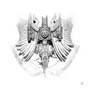 Imperial aquila in the style of Warhammer 40,000, small size tattoo design idea