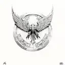 Imperial aquila in the style of Warhammer 40,000, small size tattoo design idea
