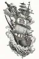 One piece thousand sunny going merry zoro luffy tattoo design idea
