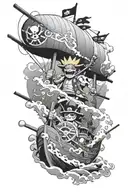 One piece thousand sunny going merry zoro luffy tattoo design idea