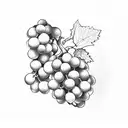 21 large wine grapes in a bunch with leaves tattoo design idea