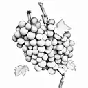 21 large wine grapes in a bunch with leaves tattoo design idea