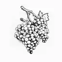 21 large wine grapes in a bunch with leaves tattoo design idea