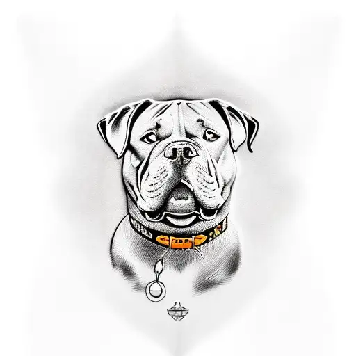 an American Bully with a labrador Retriever  tattoo design idea
