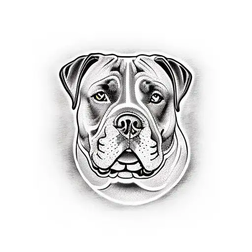 1 American Bully plus 1 labrador Retriever  tattoo design idea