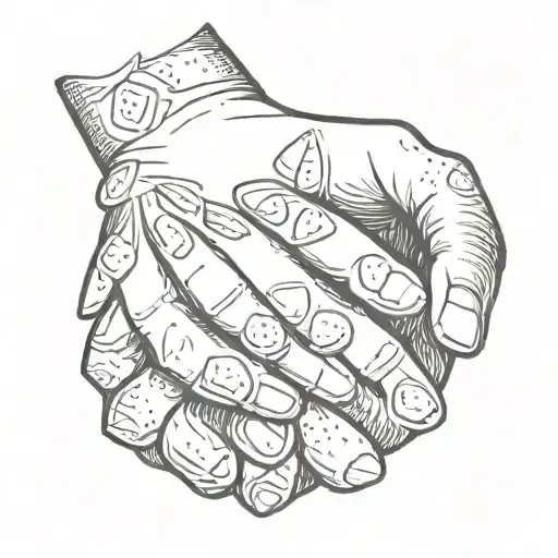 a hand with 3 little almonds tattoo design idea