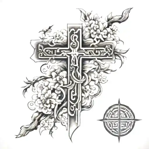 neck tatto japanese cross tattoo tattoo design idea