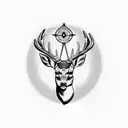 Deer hunting, nature, compass, adventure, travel tattoo design idea