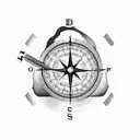 Deer hunting, nature, compass, adventure, travel tattoo design idea