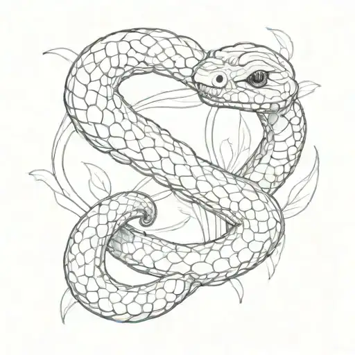 snake wrapped. with words in scales saying hopeless  romantic  tattoo design idea