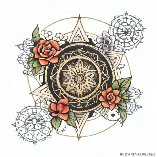 mandala star sign Libra Taurus tattoo design idea