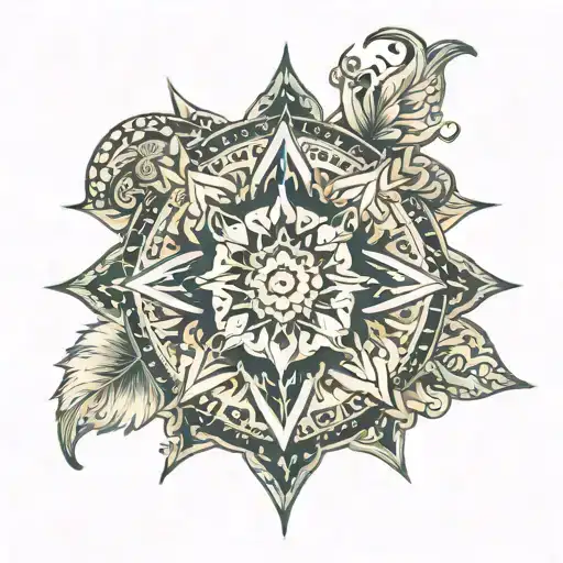mandala star sign Capricorn Aquarius cusp and Virgo tattoo design idea