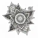 mandala star sign tattoo design idea