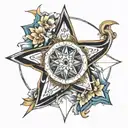 mandala star sign tattoo design idea