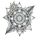 mandala star sign tattoo design idea