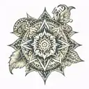 mandala star sign Capricorn Aquarius cusp and Virgo tattoo design idea