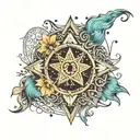 mandala star sign Capricorn Aquarius cusp and Virgo tattoo design idea