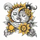 sun and moon best friend tattoo tattoo design idea
