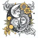 sun and moon best friend tattoo tattoo design idea
